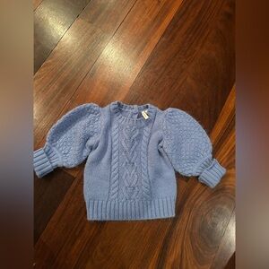 Janie and Jack Blue Baby Girl’s Cable Knit Sweater 6-12 Months Like New